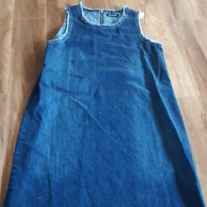 Nwt girls denim fringe dress